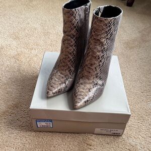 Marc Fisher Snakeskin Ankle Booties - Natural Multi